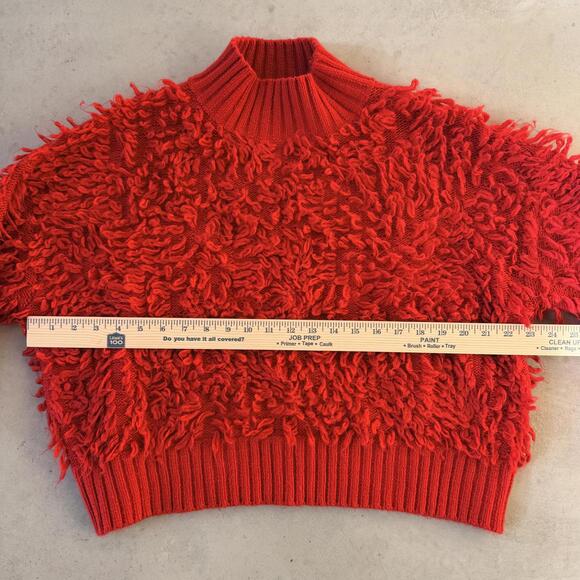 Maeve by Anthropologie Callahan Mock-Neck Loop-Stitch Sweater Red - Picture 7 of 9